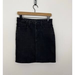 Express Gray Denim Mini Skirt High Rise Stretch Size 6